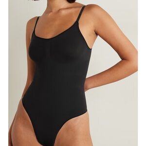 Skims Everyday Sculpting Thong Bodysuit in Onyx